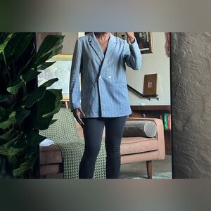 TWIK Simon’s Gray Pinstripe Blazer, Size Large